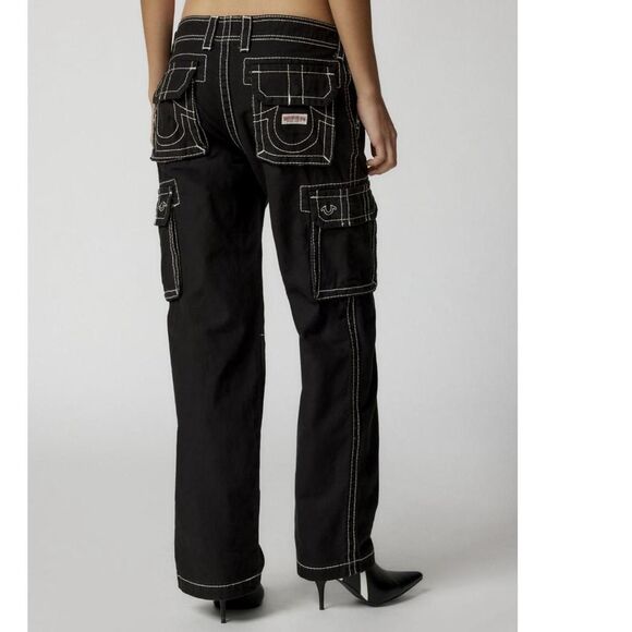 True Religion x Urban Outfitters Exclusive Black Cargo Jeans Size 29 NEW w tags - Picture 6 of 8